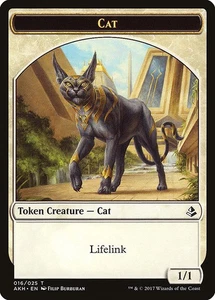 Cat Magic The Gathering Amonkhet Token casi nuevo x4 (1/1 enlace de vida) - tarjeta mágica - Imagen 1 de 1