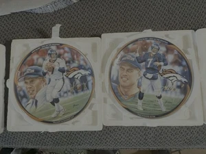 2 JOHN ELWAY Collector Plates - Both have Authenticity Paper & Original Styro  - Picture 1 of 7