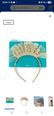 Oh baby oro brillo diadema nueva baby shower diadema Foto 1 de 4