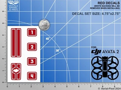 DJI Avata 2 Racing Stripes With Battery Decals Number #1-4 - Image 1 of 4