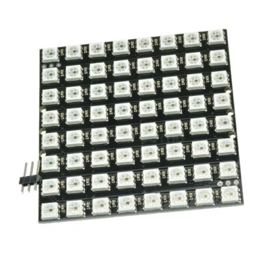 Black WS2812 8x8 64 Bit Matrix 5050 LED RGB Full-Color Black Board for Arduino - Bild 1 von 4