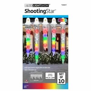 Gemmy Lightshow 10 Shooting Star Multicolor LED Christmas Icicle Lights 1290077