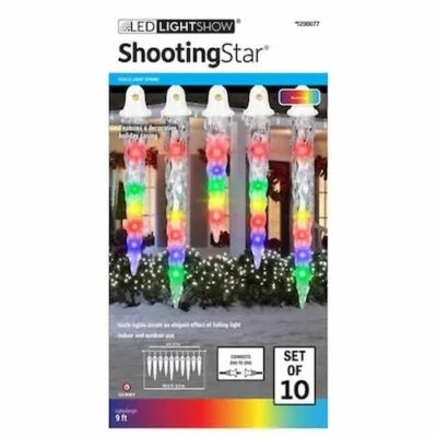 Gemmy Lightshow 10 Estrellas Fugaces Multicolor LED Navidad Luces Hielo 1290077 Foto 1 de 4