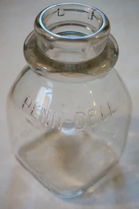 Penn-Dell Glass Milk Bottle Half Pint Stroudsburg PA 1964 square - Picture 1 of 10