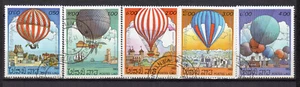 Laos 1983 Aérostat ballon dirigeable série de 5 timbres oblitérés /TE4332f - Imagen 1 de 1