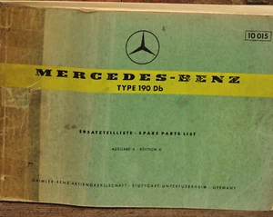 Mercedes Benz Type 190 Db Spare Parts Catalog Manual 1959 - Picture 1 of 12