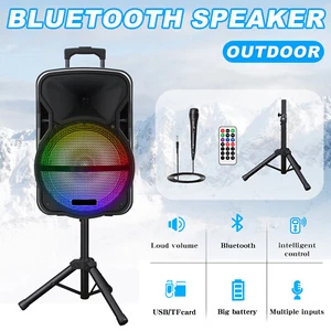 Haut-parleur de fête portable Bluetooth 3000 W fort 12" woofer système audio et télécommande micro - Photo 1 sur 11