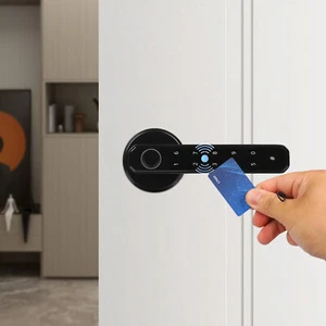 Electronic Handle Door Lock Fingerprint Biometric Smart Digital Keypad Code Lock - Picture 1 of 17