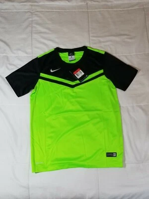 Nike Dri-Fit Soccer Jersey 588430 Neon Green / Black Youth Boys LG Short Sleeve