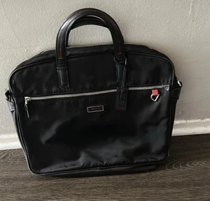 Tumi Ballistic Nylon w/ Leather Trim Large Slim Briefcase 16" (48763D Black) - Picture 1 of 6