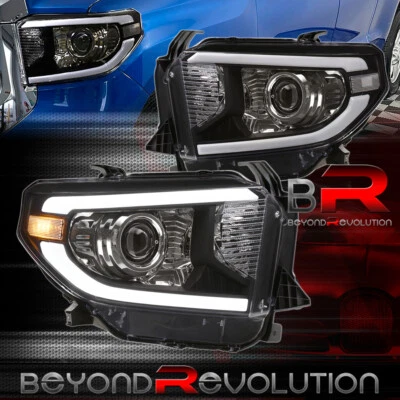 For 2014-2021 Tundra LED Projector Head Lights Assembly Signal Lamp Pair Black Foto 1 de 4