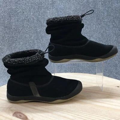 Botas Eddie Bauer para mujer 7M Hedy botín negro gamuza piel sintética forradas tirar de Foto 1 de 4