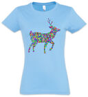 Colored Deer Women T-Shirt Toon Cartoon Look Rave Techno Dance Party Rainbow