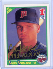 1990 Score #672 CHUCK KNOBLAUCH Auto No COA - Minnesota Twins
