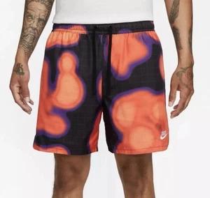 Nike Sportswear Solarized Flow Woven Orange/Black Shorts FN1471-010 Mens Sz S - Picture 1 of 12