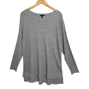Eileen Fisher Woman System Ribbed Knit Hi-Low Sweater in Gray - Size 2X - Picture 1 of 7
