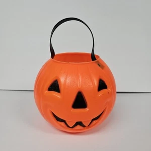 Carolina Enterprises 1980 Kürbis Süßigkeiten Eimer Eimer Jack O Laterne 8" Vintage - Bild 1 von 8