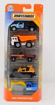 Matchbox Superfast 2019 5 Pack MBX Construction, Ford F-350, Chevy Stepside, INC - Immagine 1 di 2
