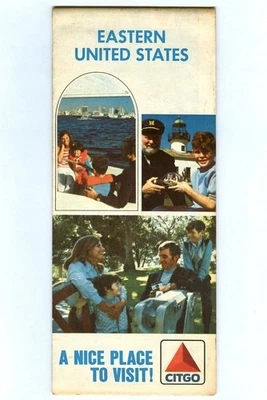 Vintage 1972 CITGO Gas Station EASTERN UNITED STATES Road MAP Cities Service Oil - Image 1 of 4