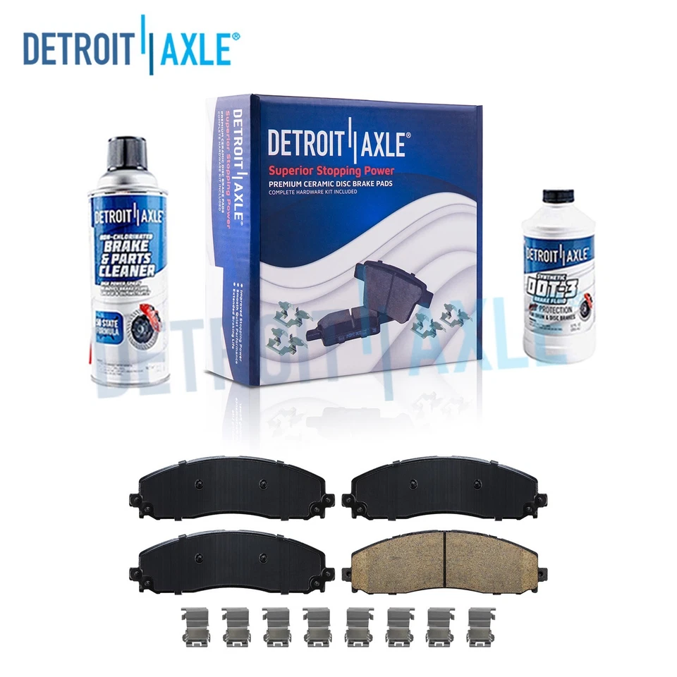 Juego de 4 pastillas de freno traseras de cerámica premium para Ford F-250 F-350 F-450 Super Duty Foto 1 de 4