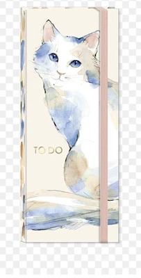 PUNCH STUDIO CAT Watercolor Note-Folio Organizer Sticky Notes Pen NEW - Image 1 of 4