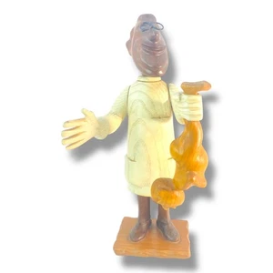 VINTAGE ROMER ITALY CARVED WOOD FIGURE PEDIATRICIAN NEWBORN BABY SCULPTURE 12" - Picture 1 of 21