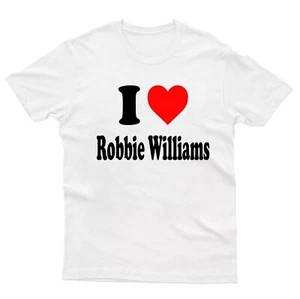 Maglietta I Love Robbie Williams Live Tour 2025 Gig Concerto Uomo Donna Bambini Top - Foto 1 di 6