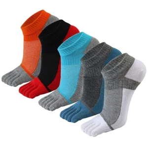 5 Pairs Men's Toe Socks Breathable 5 Fingers Socks Low Cut Running Socks - Picture 1 of 7