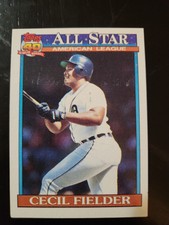 1991 Topps Cecil Fielder All Star #386 Detroit Tigers 