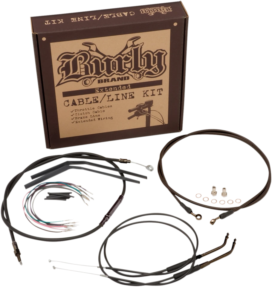 Cabo de vinil preto Burly/kits de linha 16" macacos 12-17 Harley Davidson FXD B30-1123 - Imagem 1 de 1