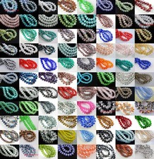 Hot Lots Rondelle Faceted Crystal Glass Loose Spacer Beads 3mm/4mm/6mm/8mm
