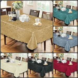 Nuovo copritavolo tavolo da pranzo morbido damascato jacquard tovagliolo, rotondo, rettangolare - Foto 1 di 9