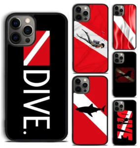 Scuba Diver Diving Flag Sea Coque Cover Case For Iphone 16 Pro Max 15 14 13 12 - Photo 1 sur 12
