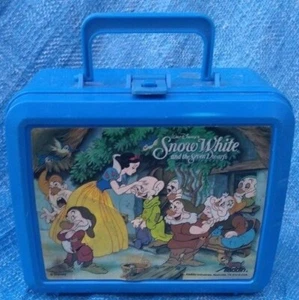 Fiambrera de plástico azul Walt Disney Blancanieves y los siete enanitos de colección - Imagen 1 de 15