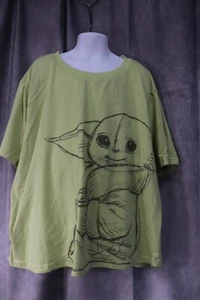 Star Wars Mad Engine Youth Kids Greenish Yellow SS Baby Yoda T-shirt Size XL - Picture 1 of 3