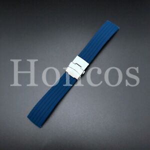 18-22 MM Color Silicone Rubber Watch Band Strap Deployment Clasp Fits For Rolex