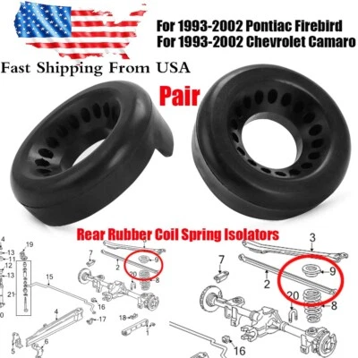 Kit aisladores de resorte helicoidal de goma trasero para 93-02 Camaro Firebird Chevrolet Camaro Foto 1 de 4