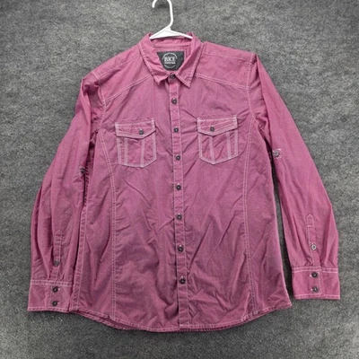 Camisa BKE Para Hombre Extra Grande Púrpura Ajuste A Medida Manga Larga Western 11326FPW Foto 1 de 4