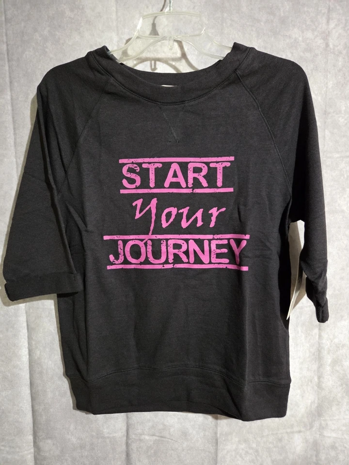 Pink Lotus Sweatshirt Black/Pink Wms Small Start Your Journey NWT  — 第 1/4 张图片