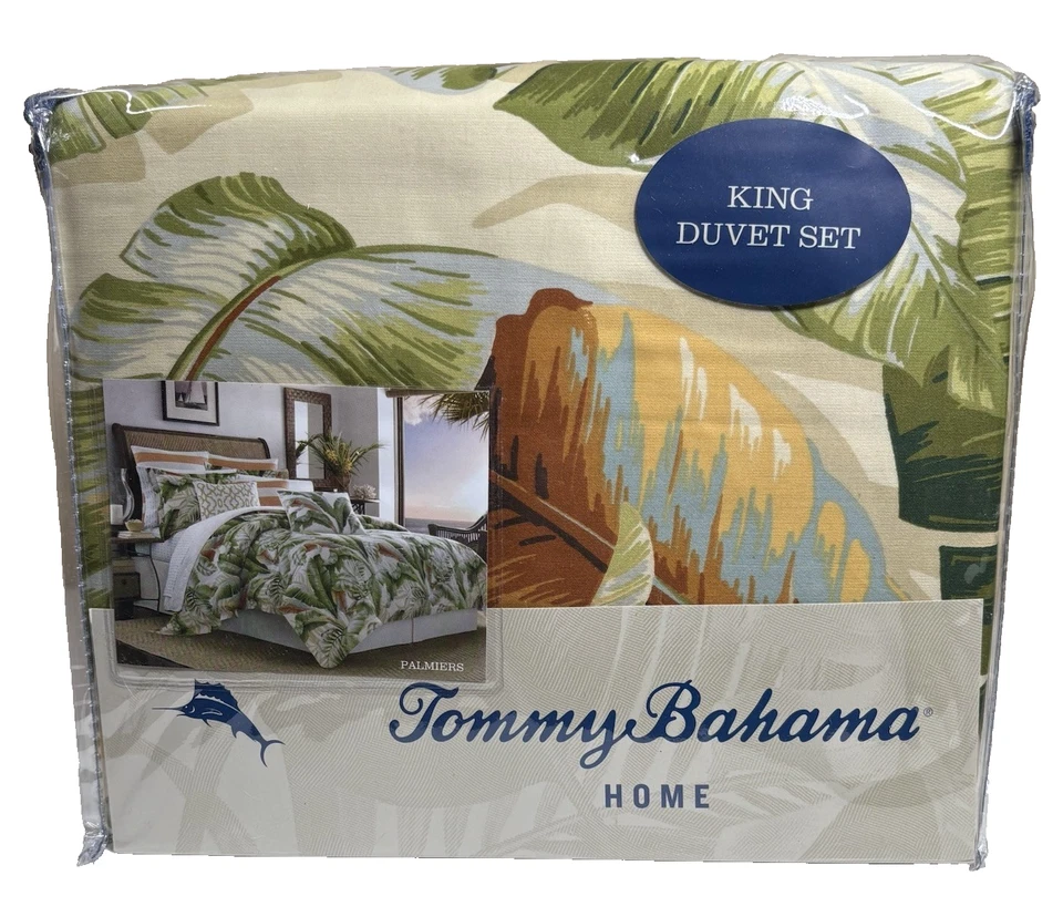 Tommy Bahama® Palmiers King Juego de 3 fundas nórdicas y farsa hoja tropical verde nuevo Foto 1 de 4