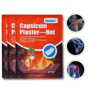 ₪8pcs/Bag Capsicum Plaster Hot Pain Relieving Patch Strain Pain Back Muscle 🔥 - Picture 1 of 8
