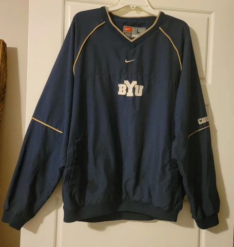 Nike  BYU Cougars Embroidered Pullover Windbreaker Jacket Blue L  Preowned Cover