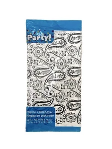 Paisley Print Plastic Table Cover, Tablecloth, Party Supplies, 54 X 108 Inches - Picture 1 of 1