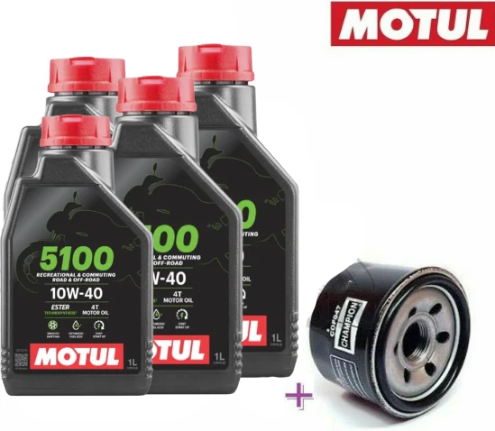 KIT TAGLIANDO SUZUKI GSR 600 750 OLIO MOTUL 5100 10W40 + FILTRO OLIO CHAMPION
