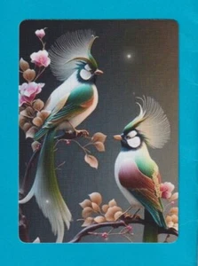 Exotic Birds and Blossoms - Single Linen Swap P/Card - Picture 1 of 1