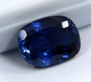 7  Ct Natural Kashmiri Blue Sapphire Cushion Cut Certified Loose Gemstone