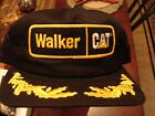 Rare Vintage Walker Caterpillar Snapback Truckers Hat / Cap Black Designs Mesh