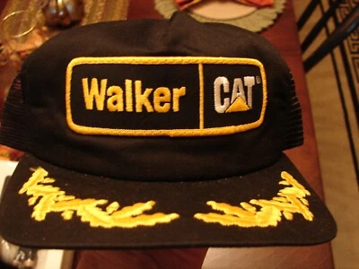 Raro De Colección Walker Caterpillar Snapback Camioneros Sombrero/Gorra Negro Diseños Malla Foto 1 de 4