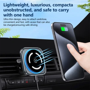 Wireless Charger Magnetic MagSafe Car Mount Phone Holder For Samsung Apple Phone - Picture 1 of 18