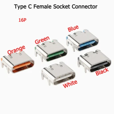 1/5/10Pcs Mini Type C USB Female Socket Charging Port PCB Board Connector 16Pin - Image 1 of 4